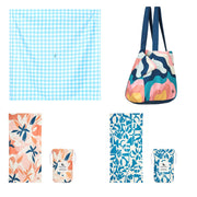 Dock & Bay 2 x Beach Towel + Bag + Picnic Blanket - Blueberry Pie