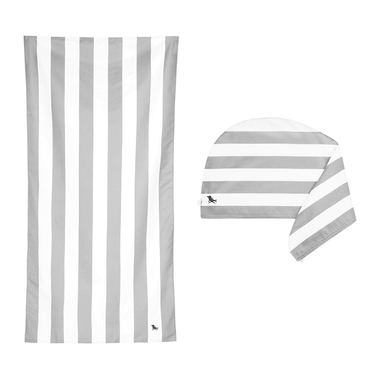 Dock & Bay Hair Wrap + Beach Towel - Bundle - Goa Grey