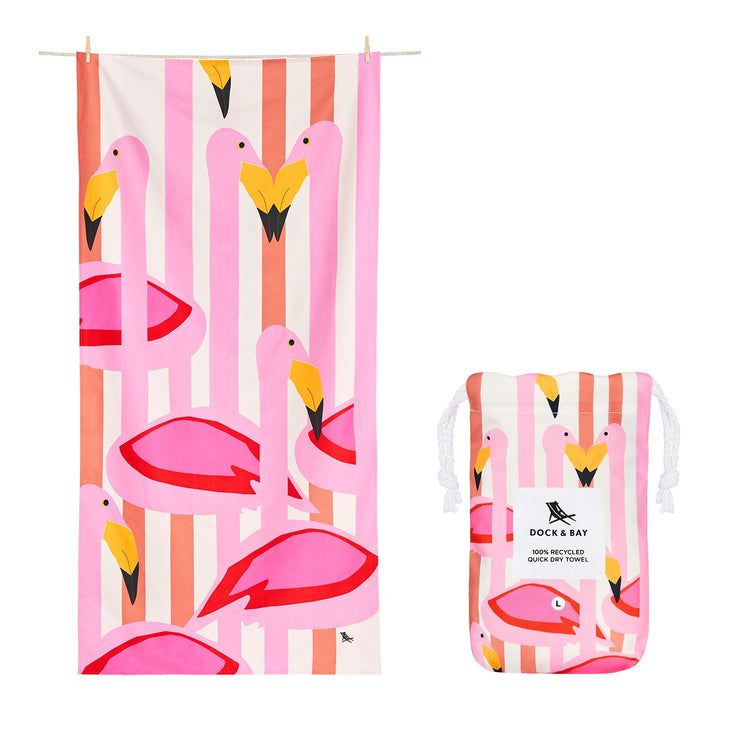 Dock & Bay Kids Beach Towels - Flamboyant Flamingos